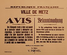 Affiche d´un avis du maire Prével, 14 décembre 1918