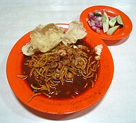 Mie Aceh rebus dengan udang