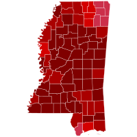 Risultati delle elezioni presidenziali del Mississippi 1964.svg