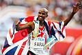 Image 54Mo Farah is the most successful British track athlete in modern Olympic Games history, winning the 5000 m and 10,000 m events at two Olympic Games. (from Culture of the United Kingdom)