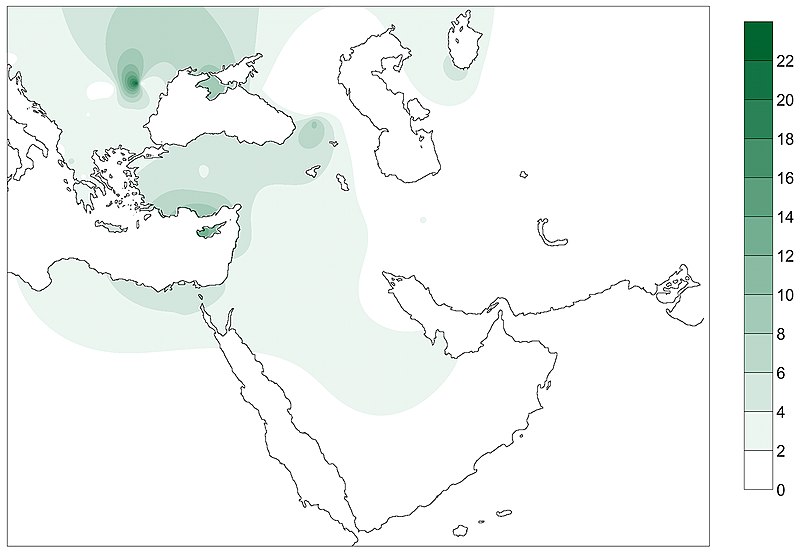 File:Modern distribution of the haplotypes of PPNB farmers.jpg