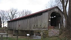 Die Mull Covered Bridge, eine historische Stätte in der Gemeinde