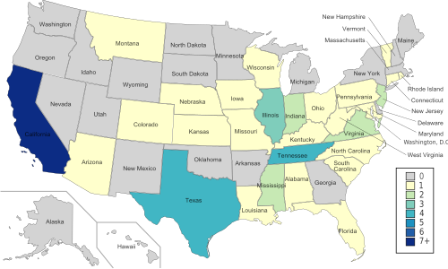 NCAA Women's basketball Tournament invitations by state 1992 NCAA Women's basketball Tournament invitations by state 1992.svg