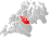 Balsfjord markert med rødt på fylkeskartet