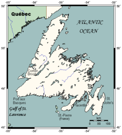 Ligging of Newfoundland Terre-Neuve
