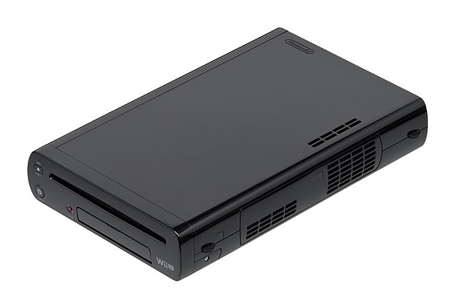 The black Wii U console, with 32 GB of internal storage