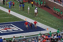 Peruna IX during a 2017 SMU Mustangs football game North Texas vs. Southern Methodist football 2017 16 (Peruna).jpg