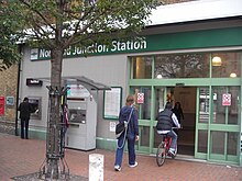 Southern exterior signage at Norwood Junction station (now replaced by London Overground signage) Norwoodjunction5.JPG