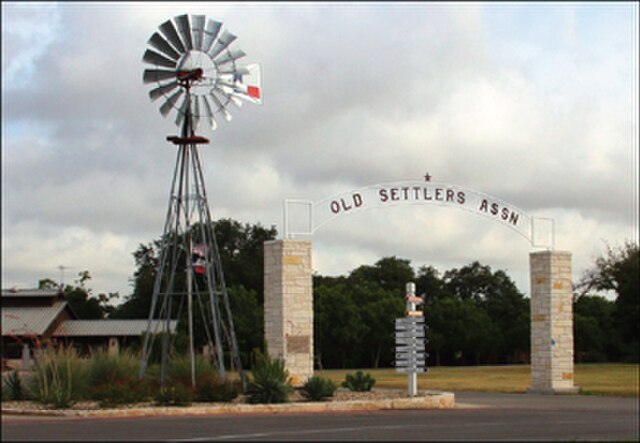 The entrance to the Old Settlers Association facilities in Round Rock, Texas