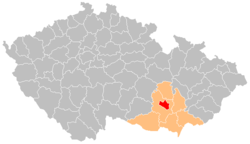 Situacion del districte de Brno-ciutat en Chequia