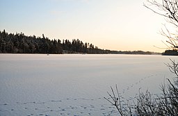 Olasjön under vintern.