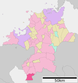 Situering van Omuta in de prefectuur Fukuoka