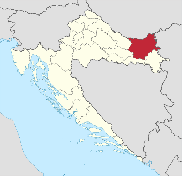 奧西耶克-巴拉尼亞縣在克罗地亚的位置