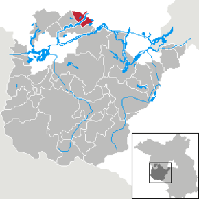 Poziția Päwesin pe harta districtului Potsdam-Mittelmark