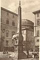 Obeliks na Trgu Minerva na bakrorezu iz 1840 (zadaj kupola Panteona)