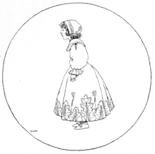 sketch of young girl in dress and head covering