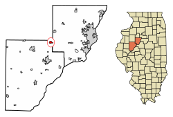 Peoria County Illinois Incorporated and Unincorporated areas Farmington Highlighted.svg