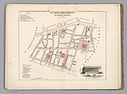 Plan du quartier Feydeau dans l'ancien 2e arrondissement en 1834.