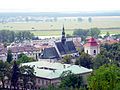 English: View from Mount St. Anne, center of town Polski: Widok ze Góry św. Anny, centrum miasta