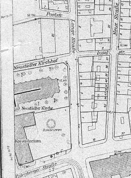 Plan der Hauptstadt Hannover 1 zu 1000 (Historisch) sw 201a 1938 06 Ausschnitt Lange Straße 1 10