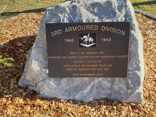 3rd Armoured Division Plaque - Murgon Showgrounds