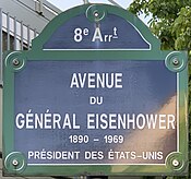 Plaque Avenue Général Eisenhower - Paris VIII (FR75) - 2021-08-22 - 1.jpg