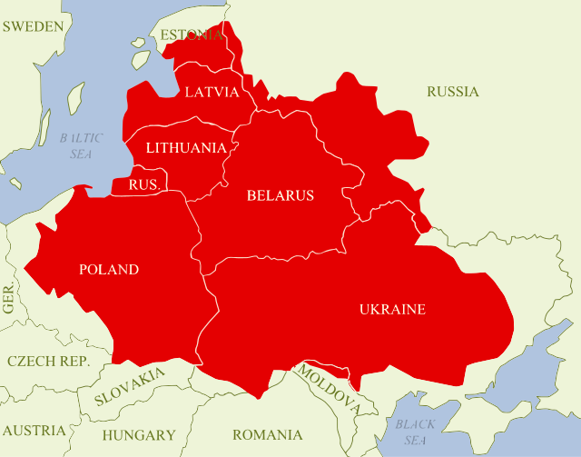 Kawasan Komanwel Poland–Lithuania semasa zaman kemuncaknya.