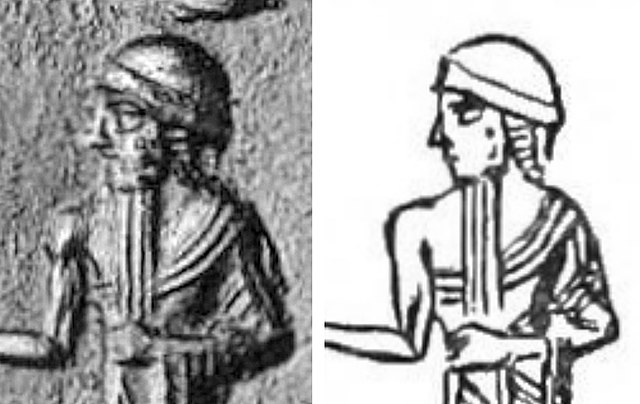 Portraits of Shulgi from his Nuska seal. Louvre Museum