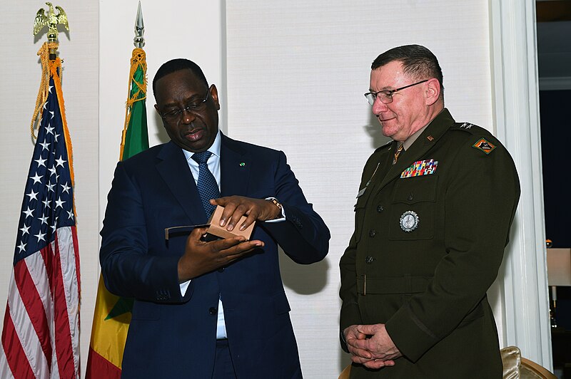 File:President Macky Sall of the Republic of Senegal hosts Army Major General Greg Knight, adjutant general, Vermont National Guard in Washington, D.C. on December 12, 2022 - 15.jpg