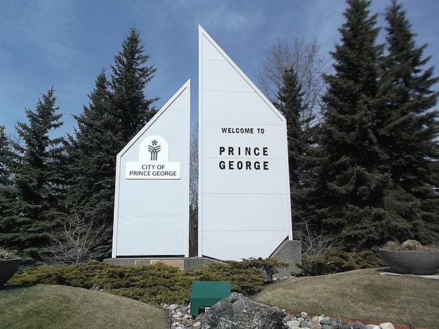 Prince George's welcome sign