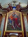 Parafia św. Jadwigi w Przedborowej (Dolny Śląsk). Główny ołtarz. Św. Jadwiga z Maryją i Jezusem.