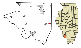 Randolph County Illinois Incorporated and Unincorporated areas Percy Highlighted.svg