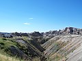 Interlocking spurs langs een weg door Badlands National Park (VS)