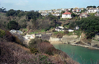 Readymoney Cove from St Catherine's Castle Readymoney Cove.jpg