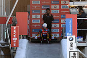 Deutsch: Vorletztes Saisonrennen im Rennrodel-Weltcup der Saison 2014/15 vom 19. bis 22. Februar 2015 in Altenberg/Erzgebirge. Tag 1: Training. English: Luge world cup race season 2014/15 in Altenberg/Germany, 19th to 22nd Februar 2015. Day 1: training.