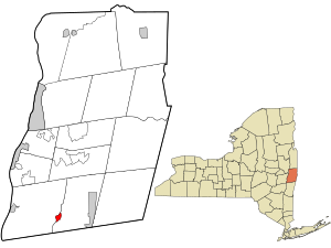 Местоположение в округе Ренсселер и штате Нью-Йорк. 