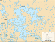 Map of the Caniapiscau Reservoir