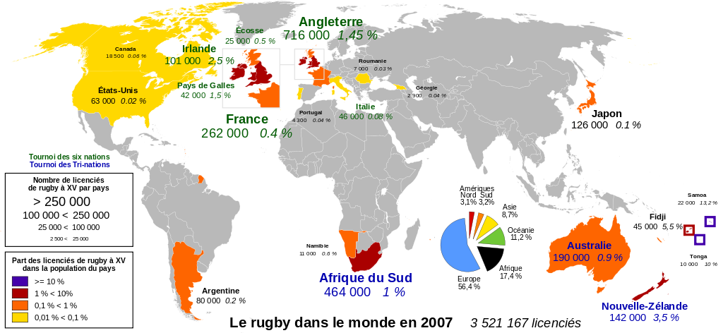 carte rugby File Rugby Union In 2007 Map Fr Svg Wikimedia Commons carte rugby