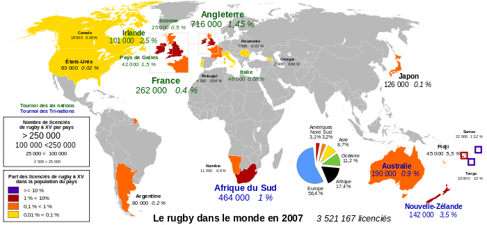 Rugby Union in 2007 map-fr.svg