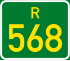 Regional route R568 shield