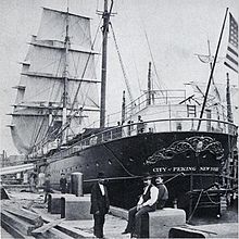 City of Peking at Pier 42, North River, New York in 1874 SS City of Peking at Pier 42, North River NY, 1874.jpg