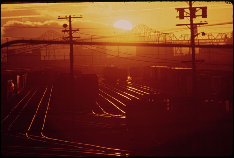 File:SUNSET OVER RAILYARDS - NARA - 544732.jpg