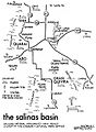 A map of the 17th century pueblos in the Salinas area including the three surviving ruins in the National Monument: Quarai, Abo, and Gran Quivira