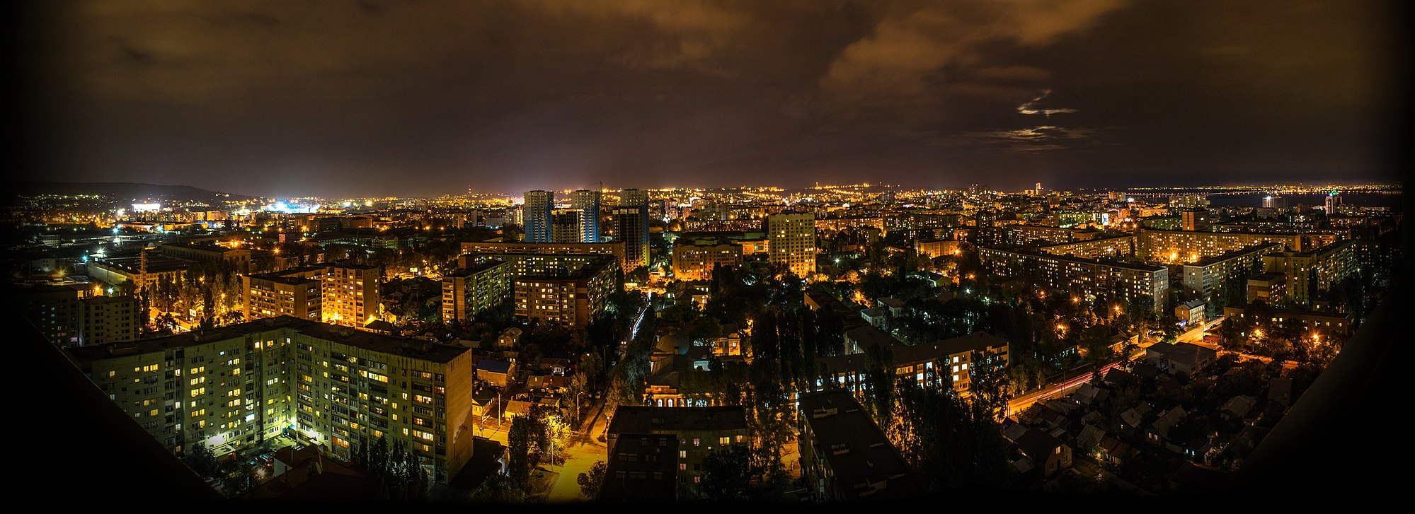 Ночной Саратов панорама