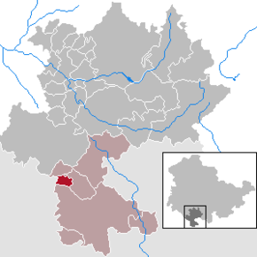 Poziția Schlechtsart pe harta districtului Hildburghausen