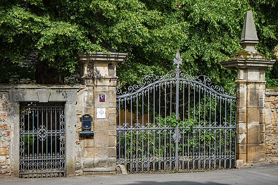 Wrought-iron gate of the castle Unterboihingen near Stuttgart, Germany