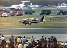 The Scottish Aviation BullFinch taking off at Farnborough Scottish Aviation BullFinch (Bull dog series 200) - Farnborough.jpg