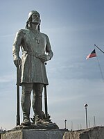 Leif Erikson se standbeeld by Shilshole Bay Marina, Hawe van Seattle