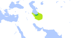 نقشه قلمرو باوندیان در زمان رستم شاه غازی با بیشترین وسعت خود
