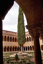 Abbey of Santo Domingo de Silos In the early Middle Ages, cultural life was concentrated at monasteries. Silos-Claustro.jpg